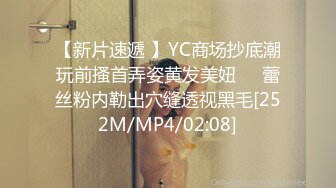 【新片速遞 】YC商场抄底潮玩前搔首弄姿黄发美妞❤️蕾丝粉内勒出穴缝透视黑毛[252M/MP4/02:08]