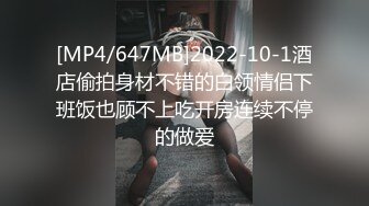 [MP4/647MB]2022-10-1酒店偷拍身材不错的白领情侣下班饭也顾不上吃开房连续不停的做爱